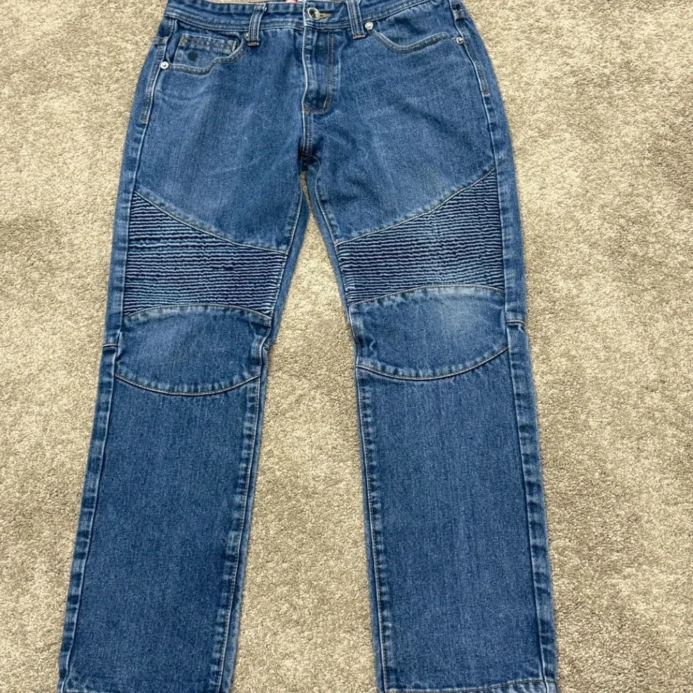 Rare Southpole Y2K Moto Biker Jeans Mens Clean Streetwear Aesthetic - Size 32x30 - Picture 4 of 7